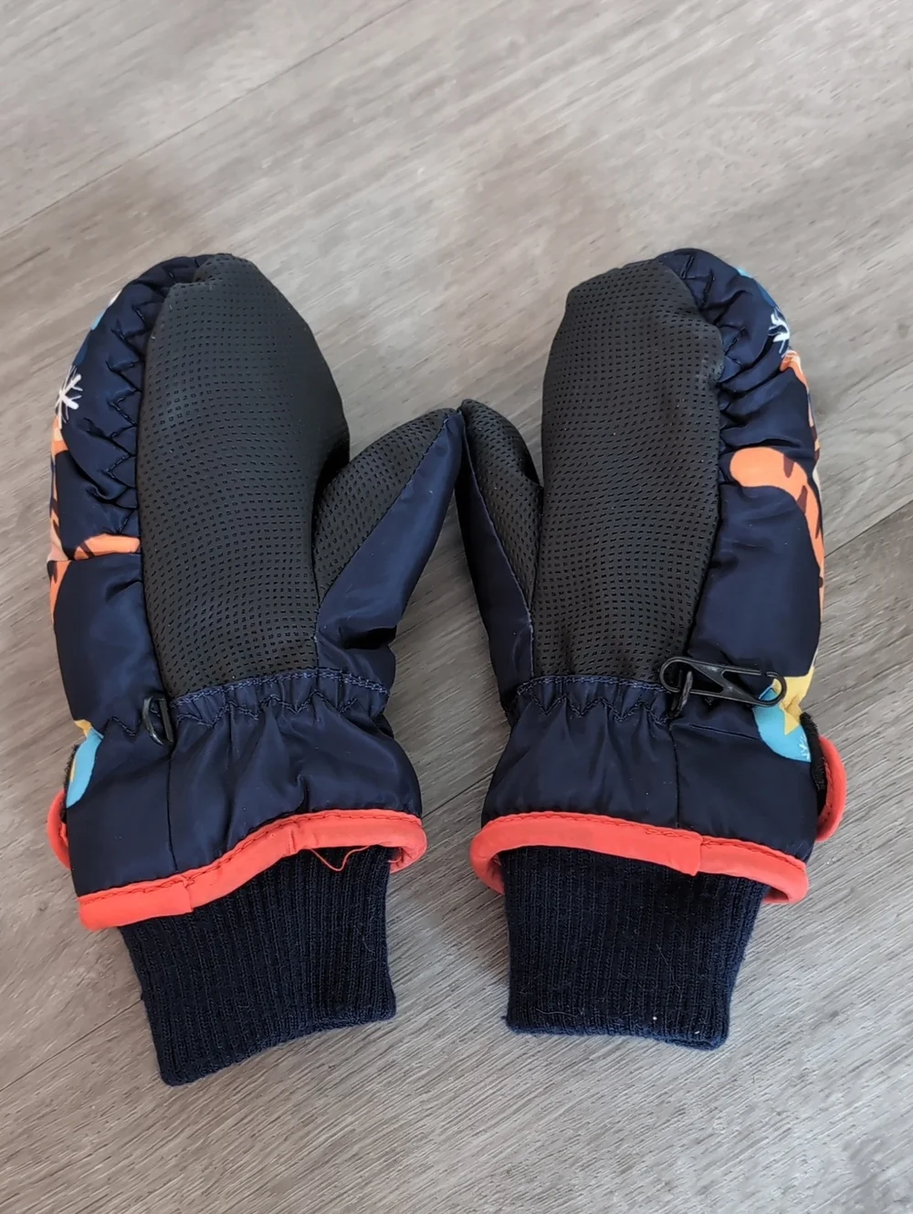 Kids Winter Snow Mittens - Yellow & Navy
